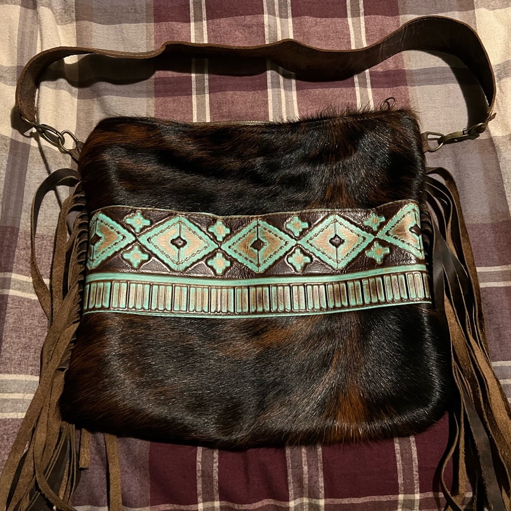 TTT Leather Cowhide Crossover 15” x 13” Bag